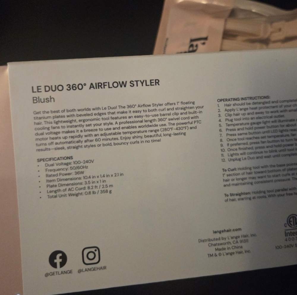 Lange Le Duo 360 Airflow Styler NEW SEALED WITH CLIPS - Picture 2 of 3